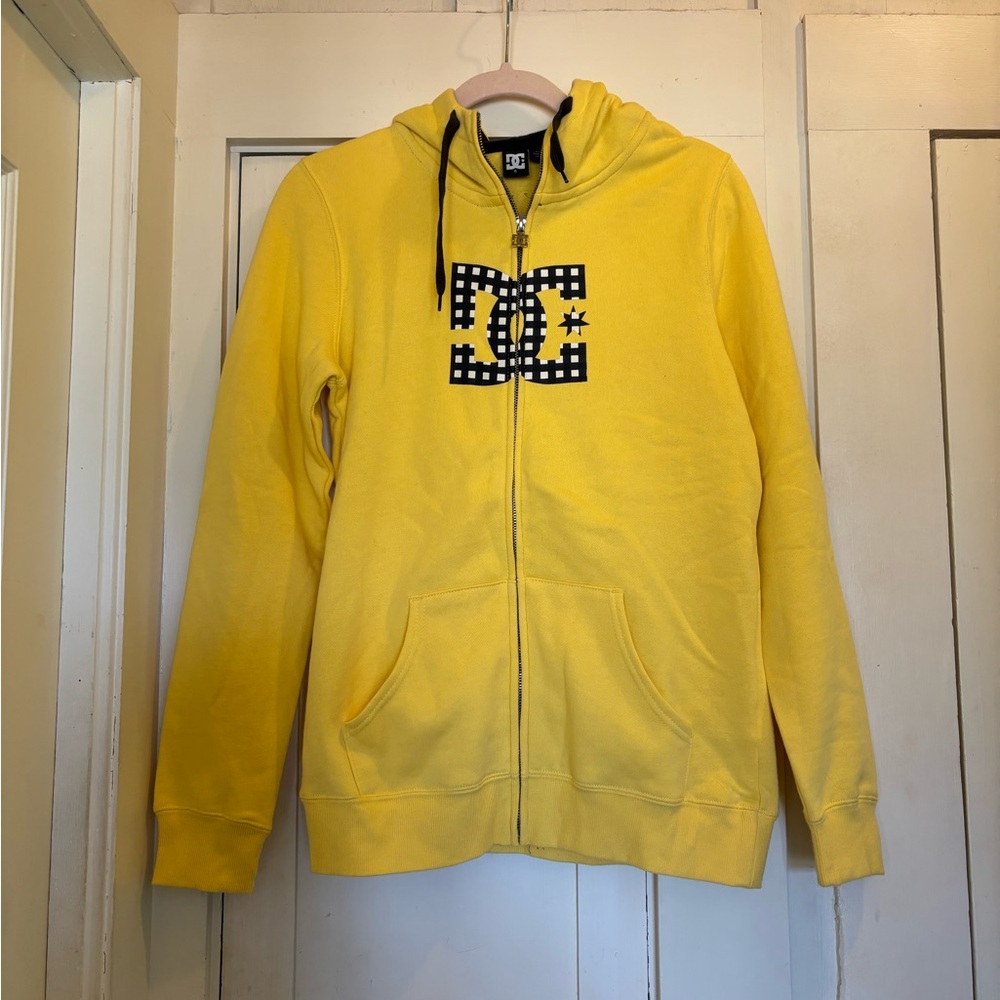DC Women's Yellow Zip up Hoodie Sweatshirt